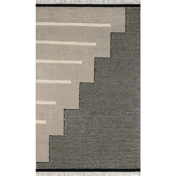 Skyline Decor Novogratz by  Karl Jules Hand Woven Wool Area Rug. Black 2' X 3' 2' x 3' Indoor,Accent,Handmade