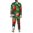 thumbnail image 5 of Bingfone Men'S Pajama Set 2 Piece Loungewear Pjs, Long Sleeve With Pajama Pants-Strawberry2, 5 of 9