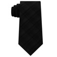 thumbnail image 1 of Kenneth Cole Mens Tonal Plaid Self-tied Necktie, Black, One Size, 1 of 1