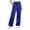Dark Blue, variant on Fake Jeans for Women High Waisted Wide Leg Elastic Waist Jean Strechy Drawstring Pull On Denim Pants with Pockets Light Blue XL