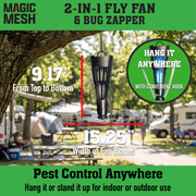 Magic Mesh 2 in 1 Fly Fan & Bug Zapper Chemical-Free Pest Control