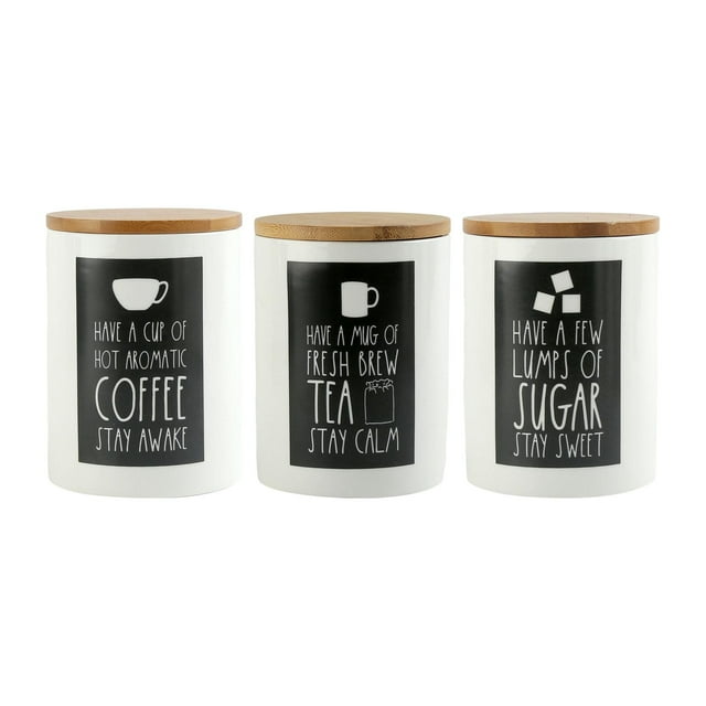DOLITY 3 Pieces Kitchen Canister Set Airtight Food Storage Container for Cookie Jar