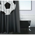 thumbnail image 3 of Simply Daisy 70" W x 73" H Soccer Ball Geometric Print Polyester Shower Curtain, Grey, 3 of 3