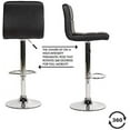 thumbnail image 4 of BestOffice New Black Adjustable Synthetic Leather Swivel Bar Stools Chairs B06-Sets of 2,Black, 4 of 7