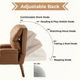 thumbnail image 4 of Bonzy Home Accent Chair with Ottoman, Adjustable Backrest Seat,Faux Leather Chair for All Age,Brown, 4 of 7