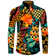 thumbnail image 5 of Camisa con botones para hombre nueva, camisas de manga larga con estampado africano Dashiki, ropa tradicional para parejas, ropa de calle de estilo étnico de hip hop, 5 of 5