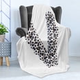 thumbnail image 4 of Letter V Soft Flannel Fleece Throw Blanket, Diagonal Stripe Design Alphabet V Sport Themed Match Day Arrangement, Cozy Plush for Indoor and Outdoor Use, 50" x 60", Black and White, by Ambesonne, 4 of 5