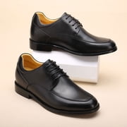 CMR CHAMARIPA Mens Height Increasing Elevator Shoes - Hidden Heel Shoes For Men - Black Derby Shoes 6CM / 2.36 Inches