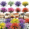 thumbnail image 2 of Artificial All Ages Breath Flowers Faux Gypsophila Bouquets 8 Inch Durable Decorative Fake Flowers Uv Resistant No Fade Floral Arrangement for Wedding Patio Porch Home Decor Rose, 2 of 7