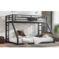 thumbnail image 5 of Newest Twin XL Over Queen Metal Bunk Bed with Noise Reduction and Dual Side Ladders, Black, 5 of 13