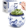 thumbnail image 1 of Maceta 3D con forma de rompecabezas, diseño de pájaros orientales, 80 unidades, 1 of 8
