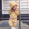 thumbnail image 4 of Huowey Toddler Baby Girls Boys Bear Ear Solid Color Jumpsuit Soft Romper Onesie Boho Dailywear, 18-24 Months, 4 of 4