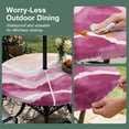 thumbnail image 5 of Pink Waves Coastal Round Outdoor Tablecloth with Umbrella Hole Zipper, Pink Ombre Summer Beach Oceans Elastic Fitted Table Cover, Waterproof Table Cloth for Patio Picnic Party Fits 36"-44", 5 of 9