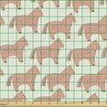 thumbnail image 2 of Ambesonne Animal Fabric by the Yard Upholstery, Horse Pattern, 3 Yards, Coral and Cream, 2 of 5