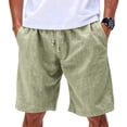 thumbnail image 2 of GrmtClth Linen Shorts for Men Casual Elastic Waist Drawstring Short Loose Fit Summer Vacation Beach Shorts Classic Fit Stretch Outdoor Golf Shorts with Pockets Green L, 2 of 7