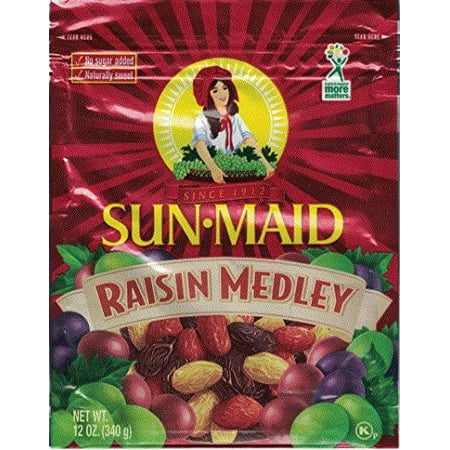 Sun Maid Raisin Medley 12 Ounce Pouch (Pack Of 3)