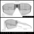 thumbnail image 4 of Boys Child Size Wrap Shield Aerodynamic Sport Plastic Sunglasses Silver - Silver Mirror, 4 of 6
