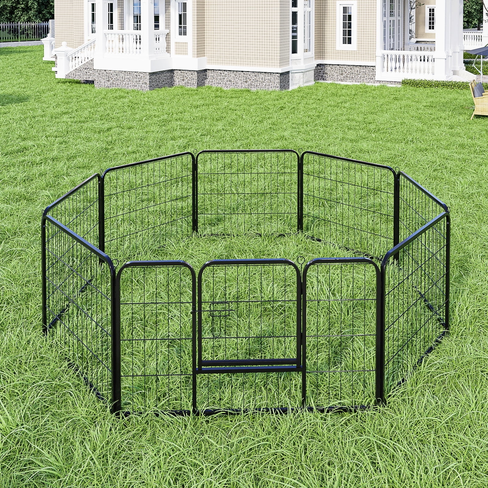 GIANNA Rollick Dog Playpen for Indoor, Yard, RV Camping, 32 inch 8 Panels for Puppy and Small Dogs