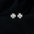 thumbnail image 3 of Rosec Jewels Moissanite Cluster Floral Stud Earrings for Women - D-VS1 Quality, 10K Yellow Gold, 3 of 8