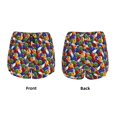 thumbnail image 3 of Fuzoiu Bowling Colorful Print Women's Athletic Shorts, Double-Layer Running Shorts with Pocket,Women's Workout Shorts for Yoga, Gym, and Workouts-X-Large, 3 of 7