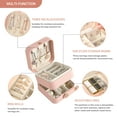 thumbnail image 4 of Casegrace Travel Three Layer Jewelry Box Women Girls Leather Multifunctional Organizer Earrings Necklace Storage Jewelry Case With Button Lock, 4 of 8