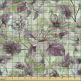 thumbnail image 2 of Ambesonne Floral Fabric by the Yard Upholstery, Watercolor Effect Flowers, 2 Yards, Reseda Green Lilac, 2 of 5