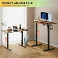 thumbnail image 5 of CZMJY Electric Standing Desk, 48 X 24 Inches Adjustable Height Stand up Desk for Home Office, Ergonomic Sit to Stand Desk with Headphone Hook, 3 Memory Preset Computer Desk, Rustic Brown, 5 of 8