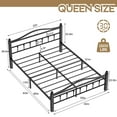 thumbnail image 6 of Queen Bed Frame with Headboard - Heavy Duty  Bed Frame Queen Size Supports 1500LBS, Noise Free, Under-Bed Storage, No Box Spring Needed, Easy Assembly, Black, 6 of 9