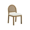 thumbnail image 6 of Nathan James Bailey 19 in. Boucle Dining Chair, Upholstered Side Chair with Natural Woven Rattan Back and Solid Wood Legs, Light Brown, 6 of 8