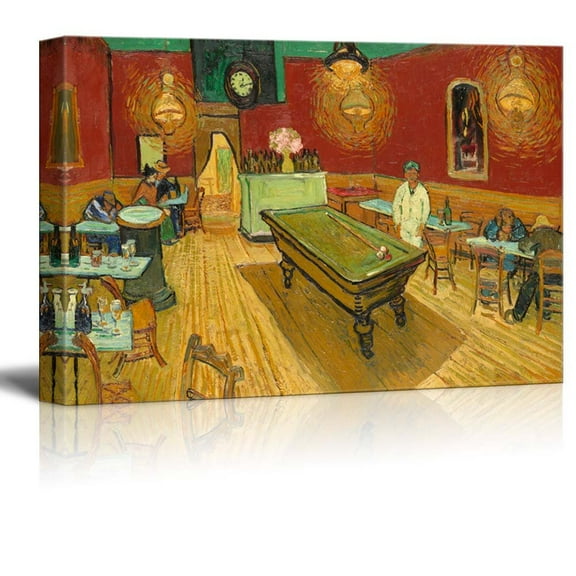 The Night Cafe by Van Gogh Giclee Canvas Prints Wrapped Gallery Wall Art | Stretched and Framed Ready to Hang - 16" x 24"