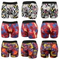 thumbnail image 5 of 3 PACK Big and Tall Mens Boxer Briefs Scrawl Print Plus Size Underwear Comfy Moisture Wicking Boxers, 5 of 5