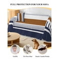 thumbnail image 4 of Modern Brown Blue Couch Cover for Dogs, Boho Contemporary Geometric Striped Washable Sofa Covers Slipcover for Pets Dogs Futon Cover, Couch Recliner Covers, Oversized Chair Slipcover 71"x91", 4 of 9