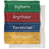 Harry Potter and The Deathly Hallows Part 2 Blanket, 50'x60' House Crest Silky Touch Sherpa Back Super Soft Throw Blanket