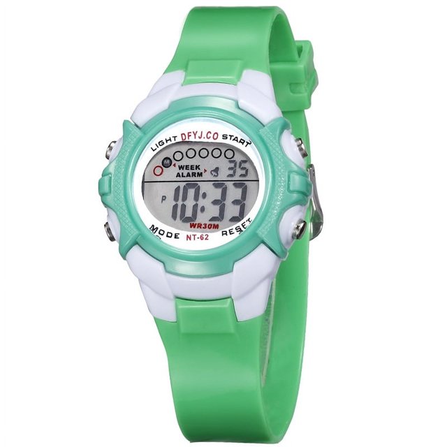 Reloj electrónico para niños sin despertador, calendario, semana, luz nocturna