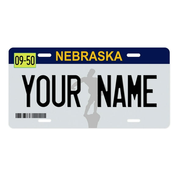 BRgiftShop Personalized Licence Plate 2017 Nebraska State car Vehicle 6x12 inches custom Name Auto Tag (All States Available)