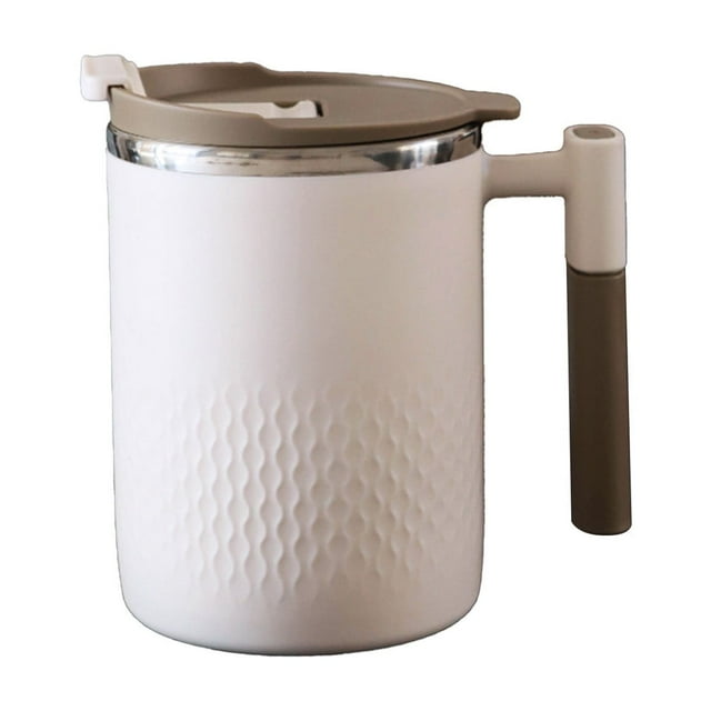 SDNall Tasse de Voyage pour Café, Tasse à Café Isolée, Tasse à Café Portable à Double Paroi en Acier Inoxydable avec Couvercle et Poignée, Tasse de Voyage Isolée Chauffable par Induction pour le Camping et le Bureau