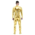 thumbnail image 2 of Alvivi Men's Shiny Metallic Full Body Unitard Bodysuit One Piece Zipper Catsuit Leotard Jumpsuit Gold M, 2 of 3
