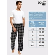 DG Hill Mens Pajama Pants, Fleece Pajama Bottoms with Pockets, Plaid or Camo Mens Sleep Pants