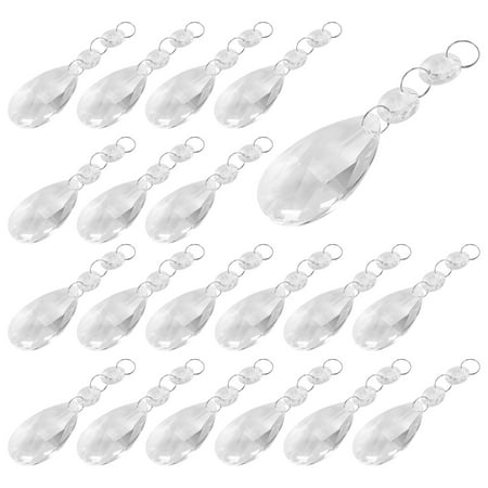 

20Pcs Chandelier Crystals Teardrop Pendants Parts Beads(50Mm Clear)
