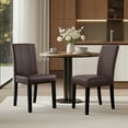 thumbnail image 2 of DyFun Upholstered Dining Chairs Set of 2, Faux Leather Parsons Side Chairs with Upgraded Cushion for Dining Room, Brown, 2 of 10