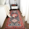 thumbnail image 6 of DweIke Traditional Vintage Overdyed Retro Accent Rug,Non-Slip Boho Ethnic Non-Shedding & Easy Care Carpet Christmas Decor for Living Room/Bedroom 2'x6' Red, 6 of 6