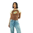 thumbnail image 2 of Yoo-Hoo Logo Women's Brown Crew Neck Short Sleeve Baby Raglan Tee-Large, 2 of 3