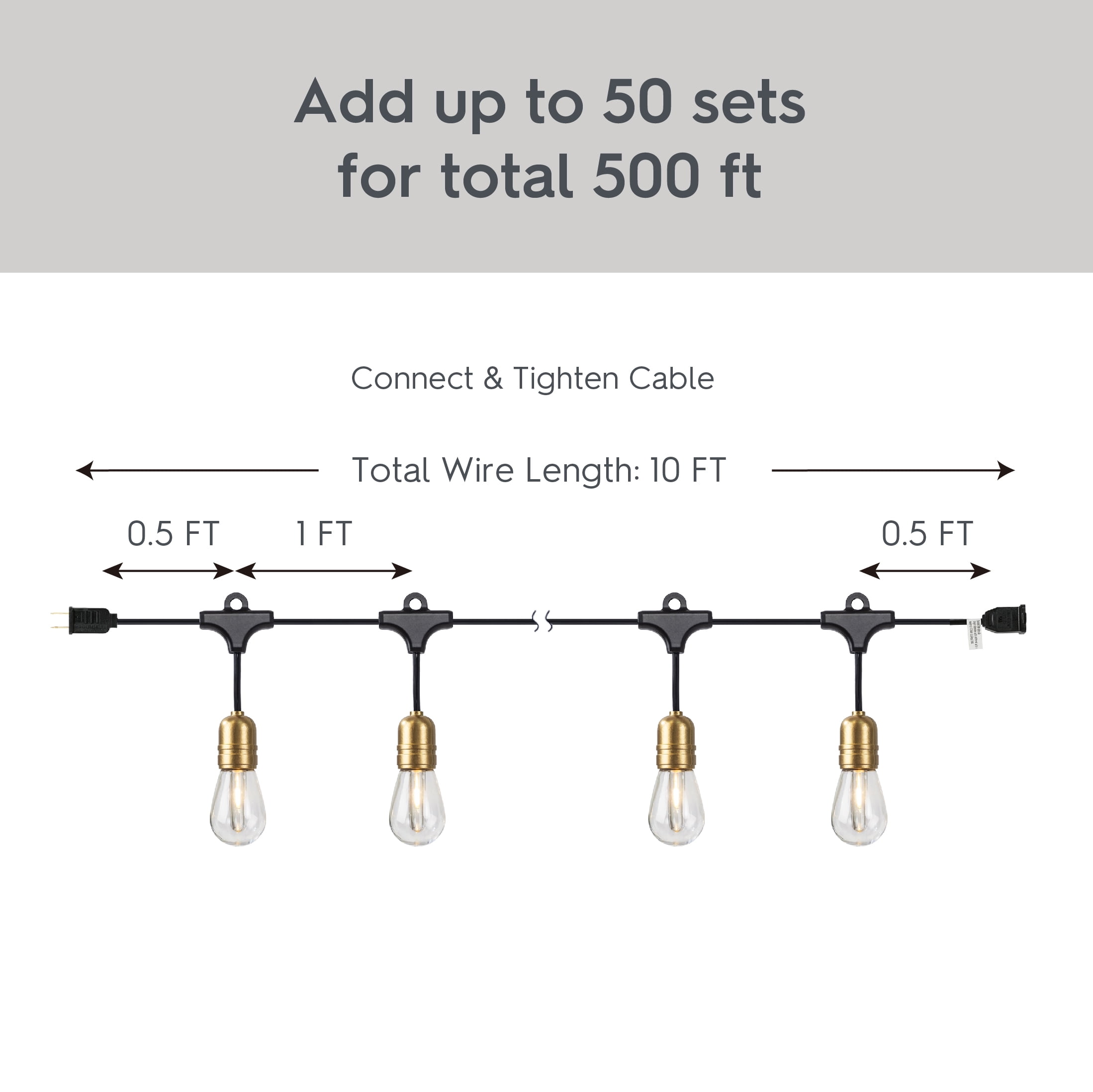 Guirlande lumineuse à DEL Edison 10 fils Better Homes & Gardens, 120 V, à brancher