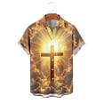 thumbnail image 6 of COSFO Button Down Shirts for Men Short Sleeve Easter Cross Tops Collared Loose Fit Stretch Men Shirts, 6 of 6