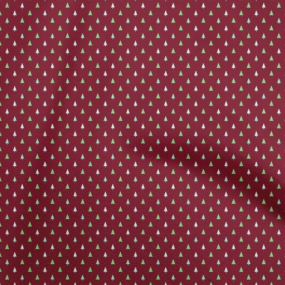 oneOone Viscose Chiffon Maroon Fabric Christmas Sewing Craft Projects Fabric Prints By Yard 42 Inch Wide