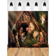 thumbnail image 4 of Fondo de escena de la natividad de Navidad con el nacimiento de Jesús, la Santa Cruz y la Biblia, perfecto para estudio fotográfico, decoración de pared, 4 of 5