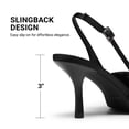 thumbnail image 5 of DREAM PAIRS Women’s Slingback Pumps, 3-Inch Stiletto High Heels with Bow, Closed Toe Satin Dress Shoes for Wedding & Work, 5 of 8