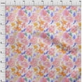 thumbnail image 3 of oneOone Cotton Flex Peach Fabric Flower Watercolor Sewing Material Print Fabric By The Yard 40 Inch Wide, 3 of 4