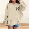 thumbnail image 2 of Ruyang Teen Girls Oversized Pullover Hoodies Leopard Bow Graphic Hooded Sweatshirts Spring Cute Trendy Sweater Pocket, 2 of 8