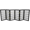 thumbnail image 2 of 2 ft. Tall Desktop Window Pane Shoji Screen - Black - 6 Panels, 2 of 2